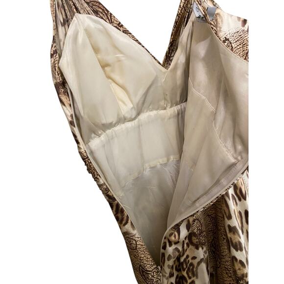 Teri Jon by Rickie Freeman 100% Silk Animal Print Babydoll Dress US4 Vintage Y2K - Picture 8 of 12